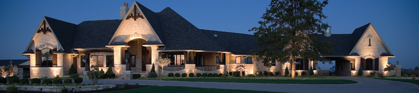 landscape lighting at dusk